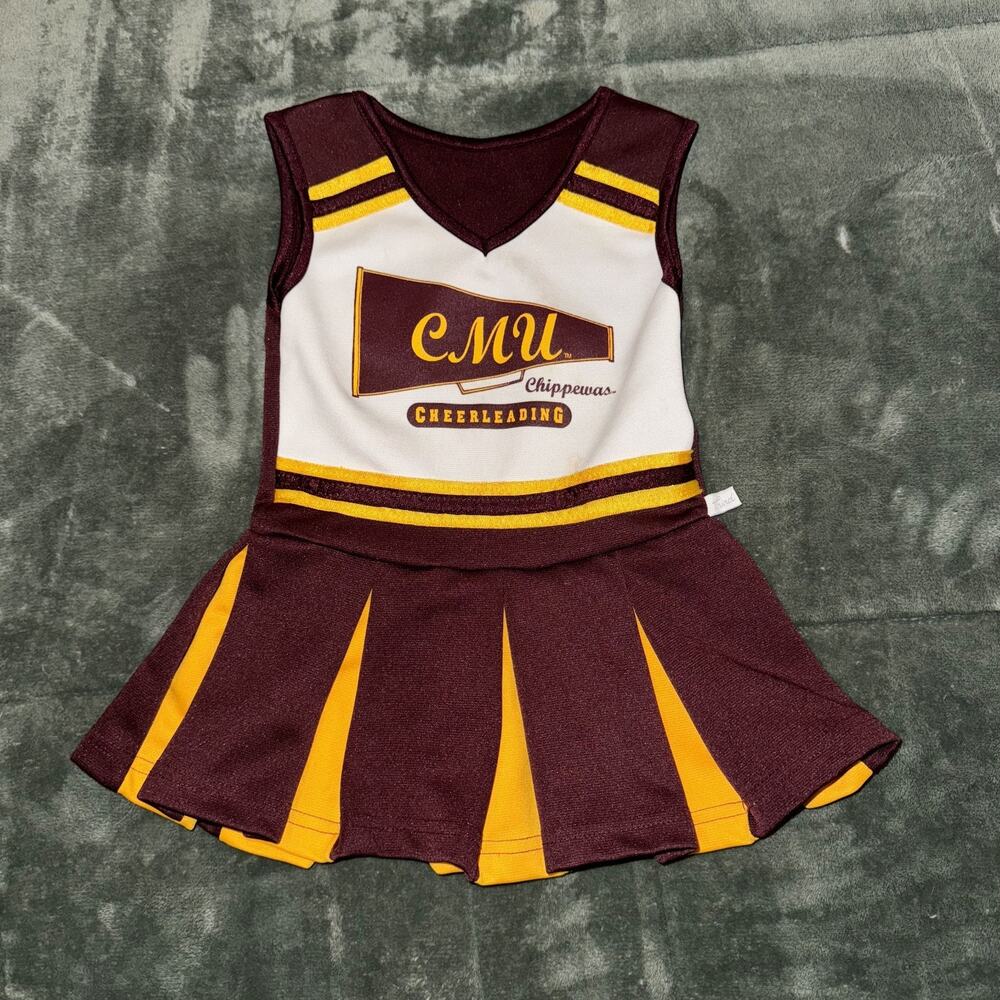 VTG Third Street Central Michigan Chippewas Football Cheerleader Dress Girls 2T